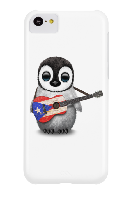 Baby Penguin Playing Puerto Rican Flag Guitar by jeffbartels