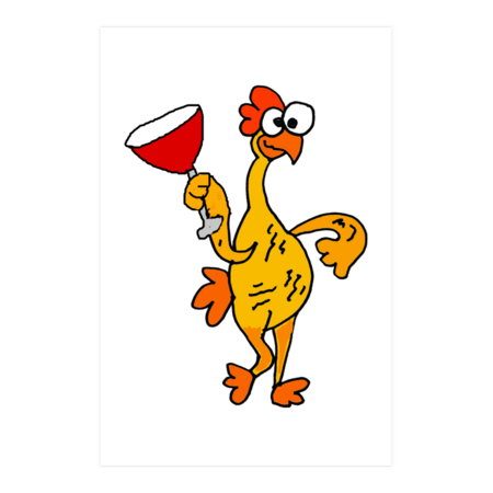 Funny Cute Rubber Chicken Dancing with Red Wine Glass by SmileToday