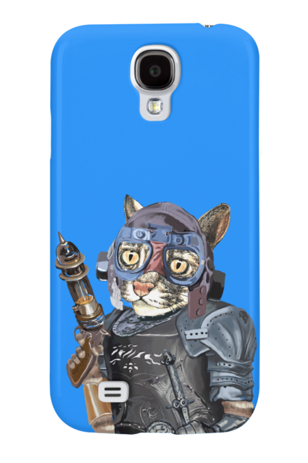 Naughty Pilot Cat with Laser Gun and Heavy Armor by FelisSimha