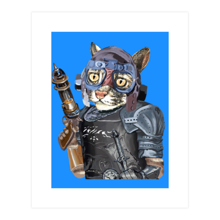 Naughty Pilot Cat with Laser Gun and Heavy Armor by FelisSimha