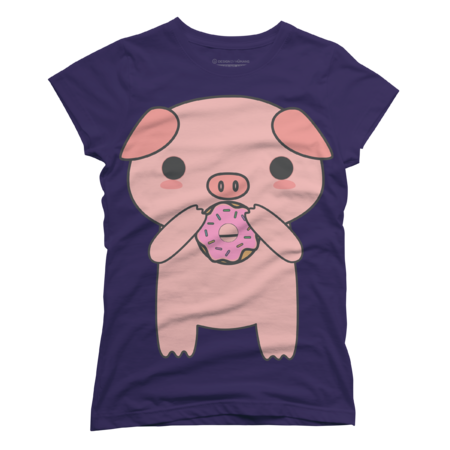 Kawaii Pig Eating A Donut by happinessinatee