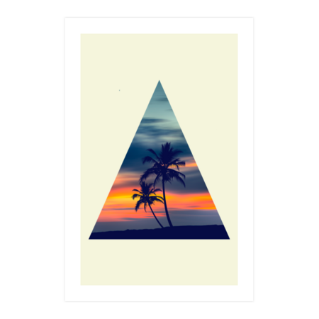 Palms and Sunset Triangle by wamtees