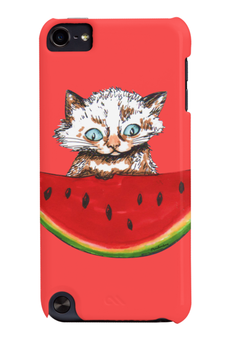 Cat and watermelon by Pendientera