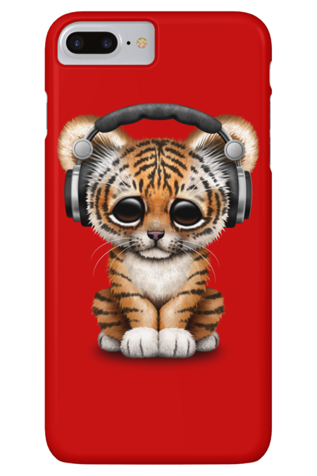 Cute Tiger Cub Dj Wearing Headphones by jeffbartels