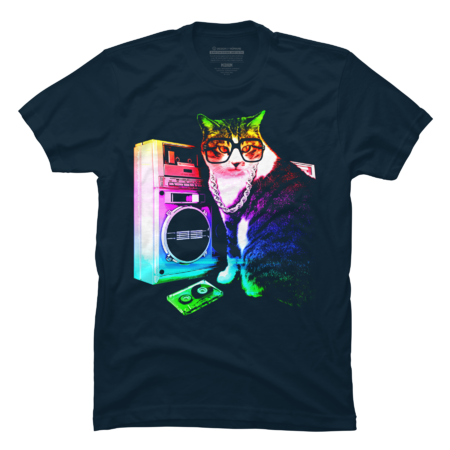 Rainbow Boombox Cat by robotface