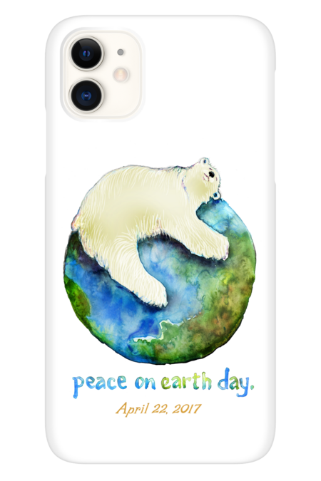 Earth Day PEACE - Polar Bear Hug - Global Warming Awareness