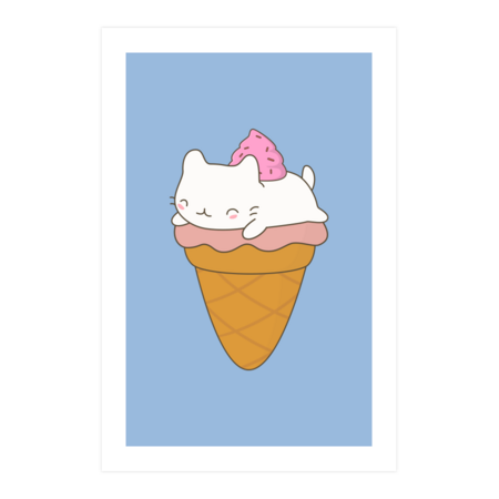 Kawaii Cute Cat Ice Cream Cone by happinessinatee