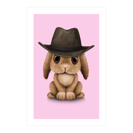 Cute Brown Baby Bunny Cowboy by jeffbartels