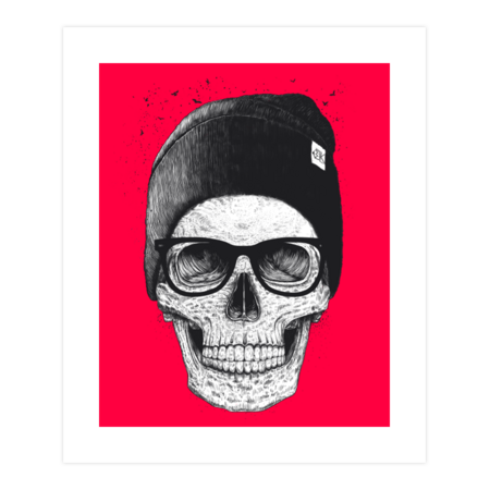 Black skull in a hat by kodamorkovkart