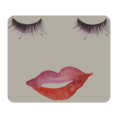 Girly Glam Watercolor Lips and Eyelashes