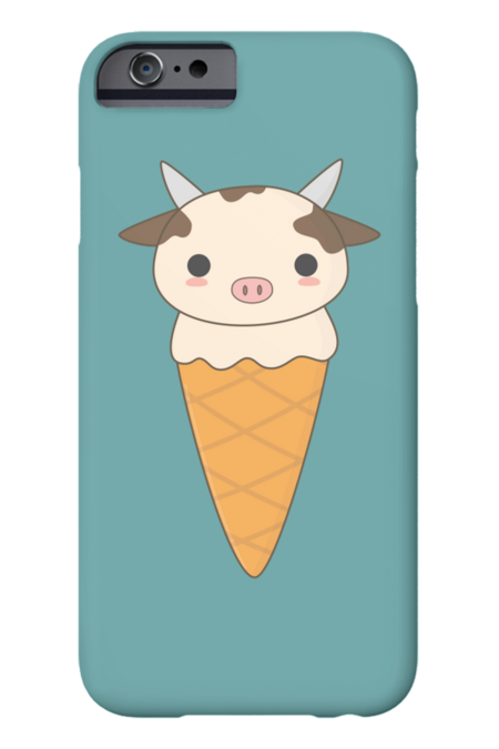 Kawaii Cute Cow Ice Cream Cone by happinessinatee