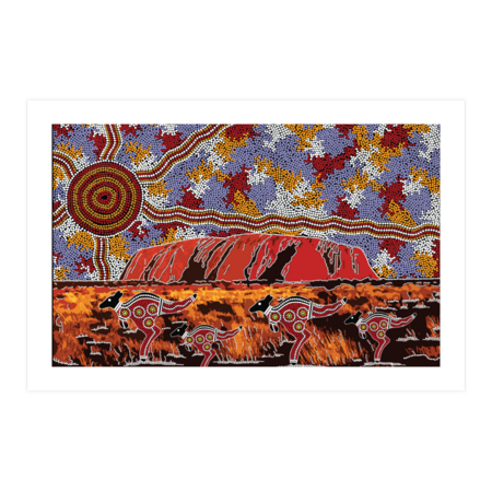 Aboriginal Art Authentic - Uluru (Ayers Rock) by hogartharts