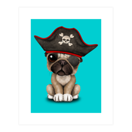 Cute Pug Puppy Pirate by jeffbartels