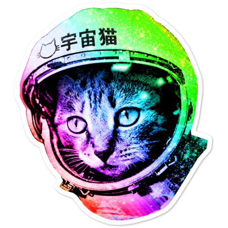 Space Cat in Astronaut Helmet (Uchū neko) by robotface