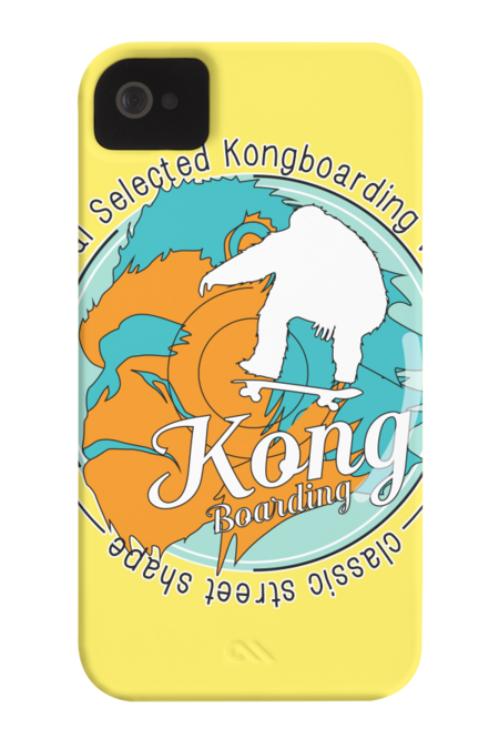 Gorilla kongboarding fictional longboarding skater brand art by happycolours
