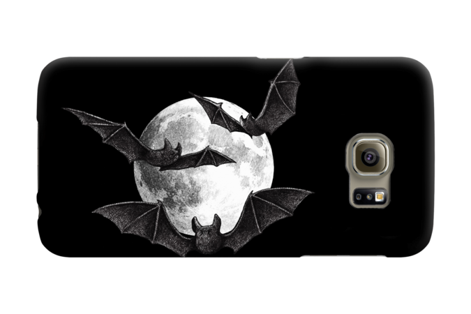 Bats Against A Full Moon by LittleBunnySunshine