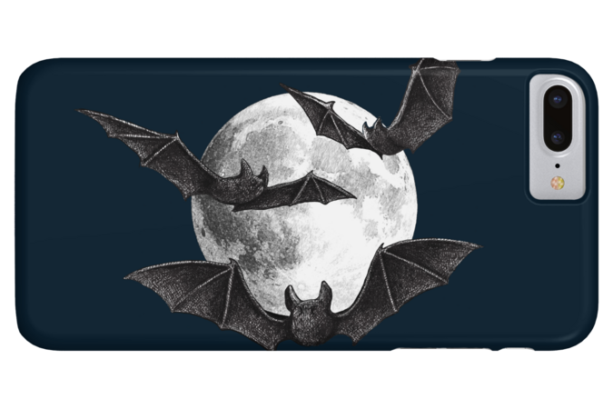 Bats Against A Full Moon by LittleBunnySunshine