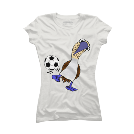 Funny Blue-Footed Booby Paying Soccer Art by SmileToday