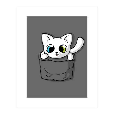 Cute White Pocket Cat