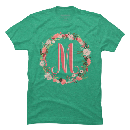 Monoram letter 'M' in flower wreath