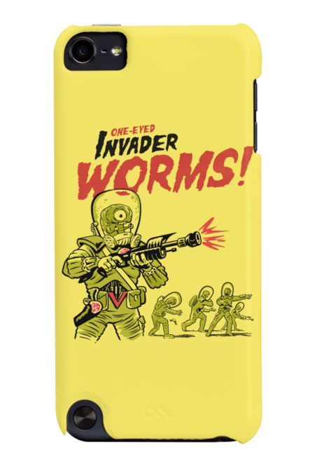 One-Eyed Invader Worms! - space alien trading cards by TinBones