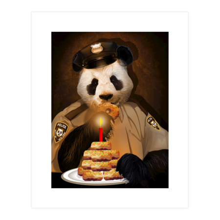 Police Panda Love Donuts by ThreeSecond