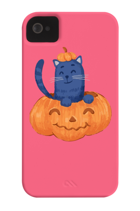 Halloween Cat In A Pumpkin by wubbadub