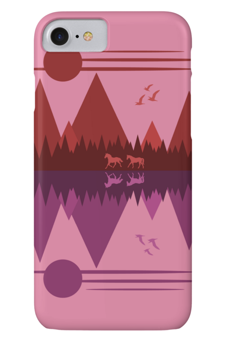 Wild Horses (Red/Purple) by rockettgraphics