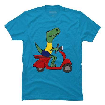 Humorous Cute T-rex Dinosaur Riding Scooter by SmileToday