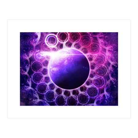 Beautiful Violet Planetary Deep Dream Fractal Mandala