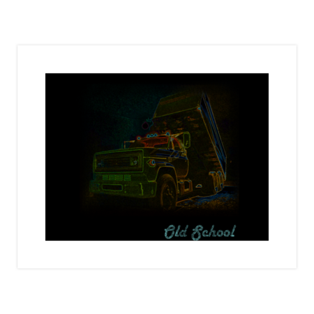 Old School Farm Truck Retro Neon by JRRichard