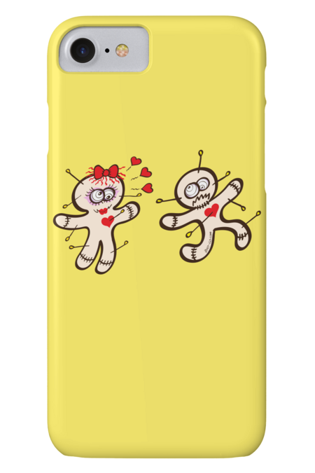 Male voodoo doll running away from a female in love by reichmannro