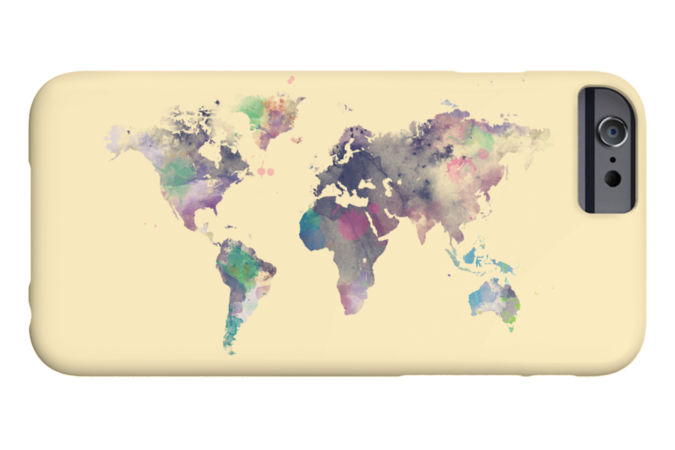 Watercolor World Map by Monn
