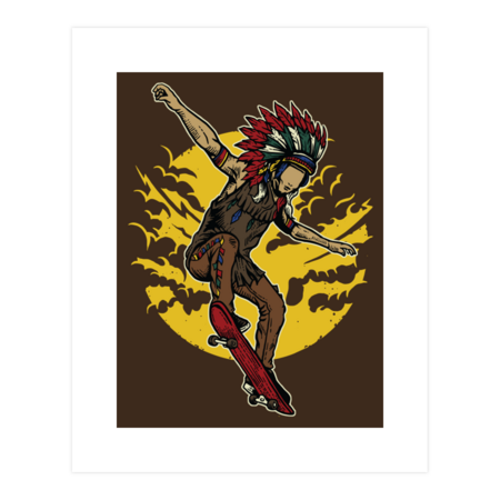 Indian Chief Skateboarder by MisfitInVisual