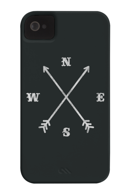 Hipster Crossed Arrows - Compass (NSEW) by badbugs