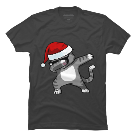 Santa Hat Dabbing Cat T-Shirt Christmas Gifts for Cat Lovers by vomaria