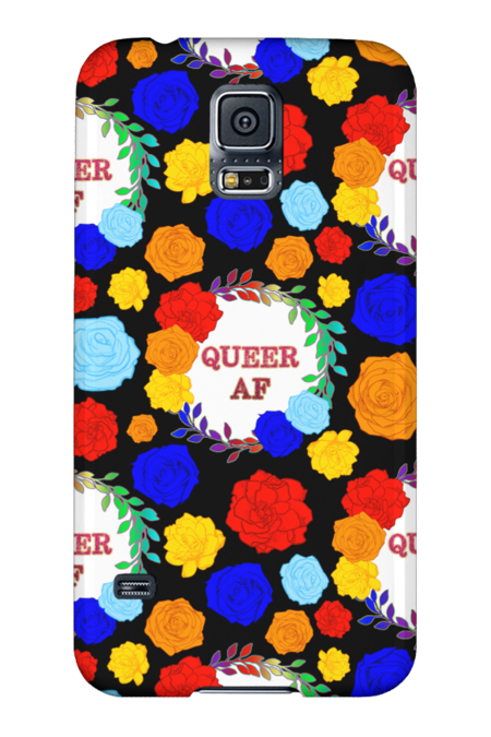 QUEER AF - A Floral Rainbow Pride Pattern by AnnaleeBeer
