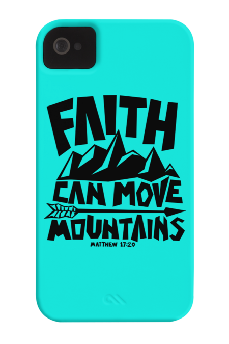 Bible lettering. Christian art. Faith can move mountains. by solomnikov