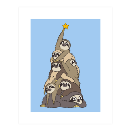 Christmas Tree Sloths by huebucket