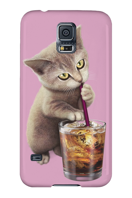 CAT LOVES SOFT DRINK by ADAMLAWLESS