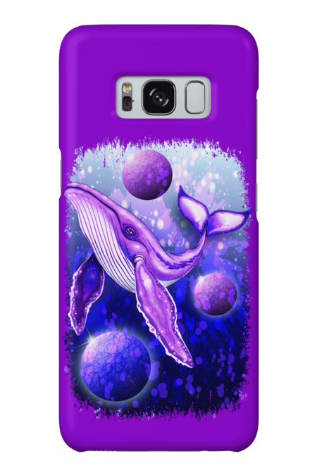Cyber Whale on Ultra Violet Deep Space Ocean by BluedarkArt