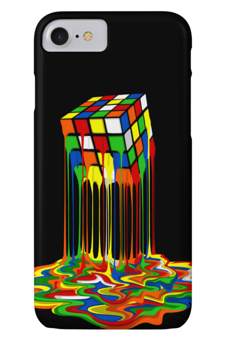 Rainbow Abstraction melted rubix cube by ThreeSecond