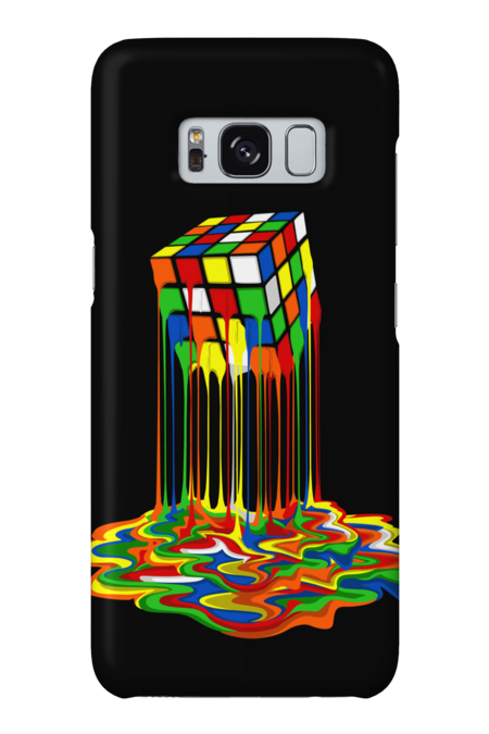 Rainbow Abstraction melted rubix cube by ThreeSecond