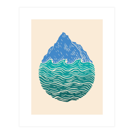 mountain and waves color