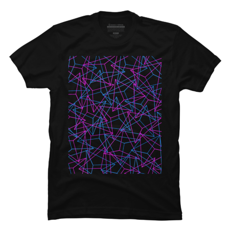Abstract Geometric 3D Triangle Pattern in Blue / Pink by badbugs