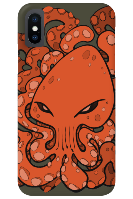 Octopus Squid Kraken Cthulhu Sea Creature - Orange by BigNoseArt