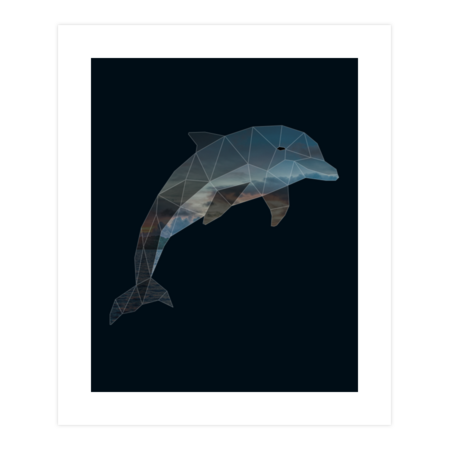 Low Poly Double Exposure Dolphin by ArtLife