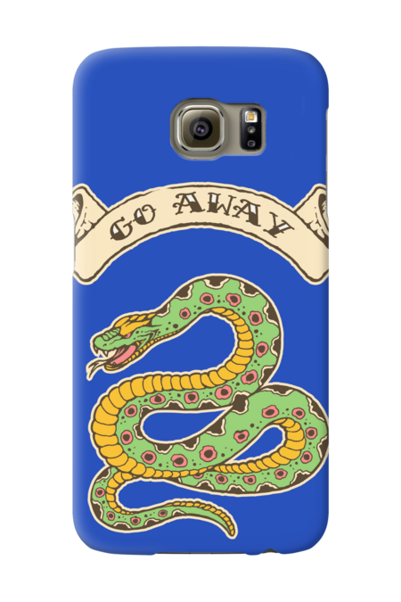 Go Away Vintage Snake Tattoo Design by LittleBunnySunshine