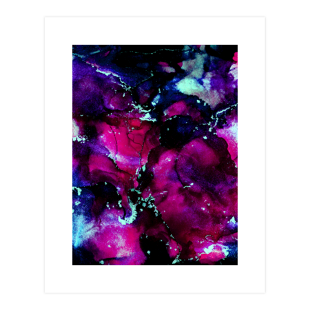 Purple and Blue Alcohol Ink Art