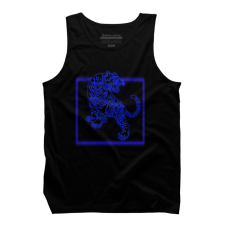 Awesome Neon Blue 80s Tiger by ILikeTigers